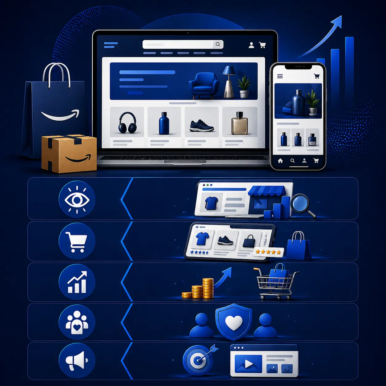 Modern Amazon storefront design with amazon brand store services